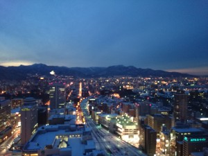 2泊目は手稲山側の部屋からオンエア