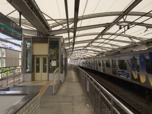 電車に乗り遅れそうになりながらパチリ